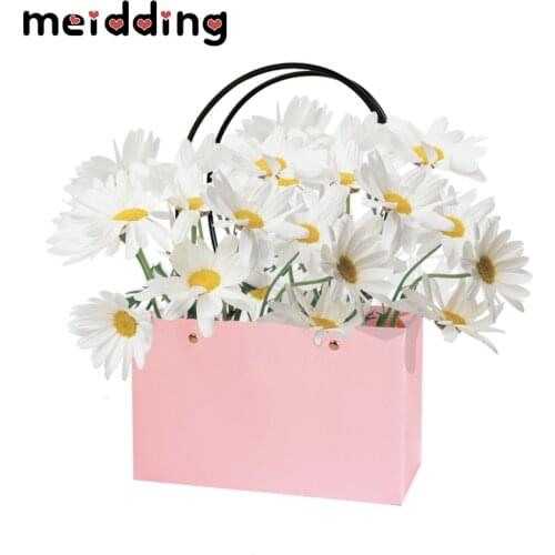1pc Kraft Paper bag for Flowers Wedding Solid Color Potted Plants for Home Garden Party Bouquet Waterproof Handbag Decoration