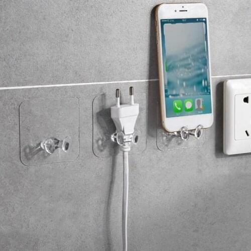 1pc Transparent Hook Strong Suction for Home Strong Sticky Transparent Wall Hook for Kitchen Bathroom Multi-Purpose Hooks HOT