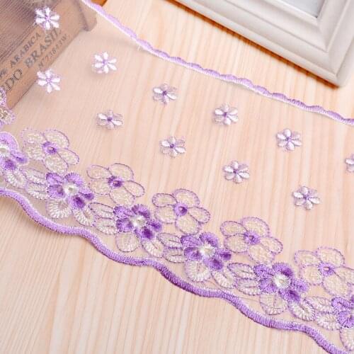 14Yards Mesh Lace Trim Ribbon Embroidered Net Lace Fabric For Wedding Home Decoration DIY Craft Sewing Accessories Dress 17cm