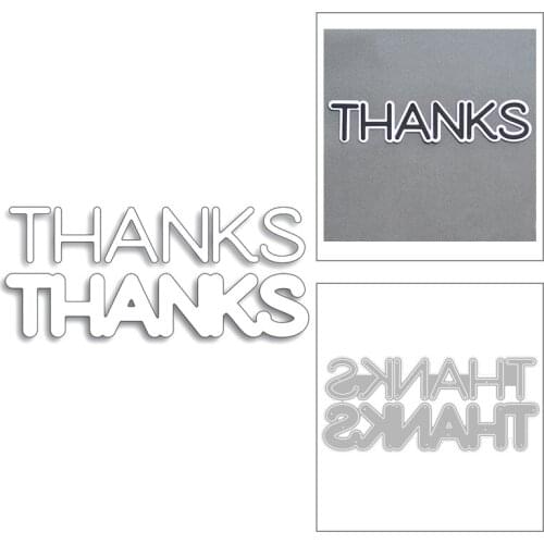 2020 New English Words Thanks and Silhouette Metal Cutting Dies For Cut Paper Craft Making Greeting Card Scrapbooking NO Stamps
