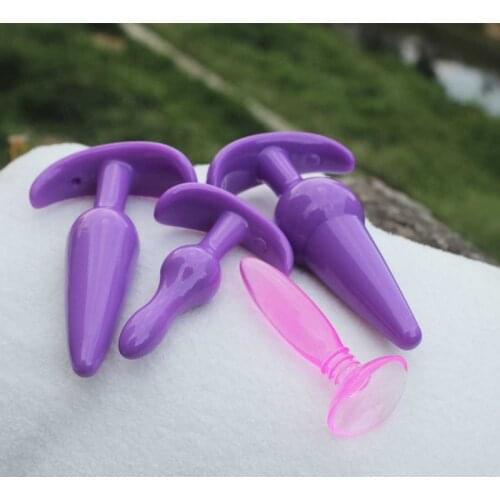 4pcs/set Adult Sex Toy Jelly Butt Plug,Cheap and High quality Anal plug for beginners,Sex Products for men and women