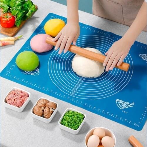 60/50cm Silicone Kneading Dough Mat Cookie Pastry Baking Pads Sheet Kitchen Table Mat Non-Stick Flour Rolling Mat Baking Tools