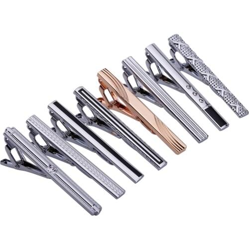 8pcs Mix Color Mens Classic Necktie Tie Clips Bar Set for Regular Ties 2.3 Inch-LDJ00371