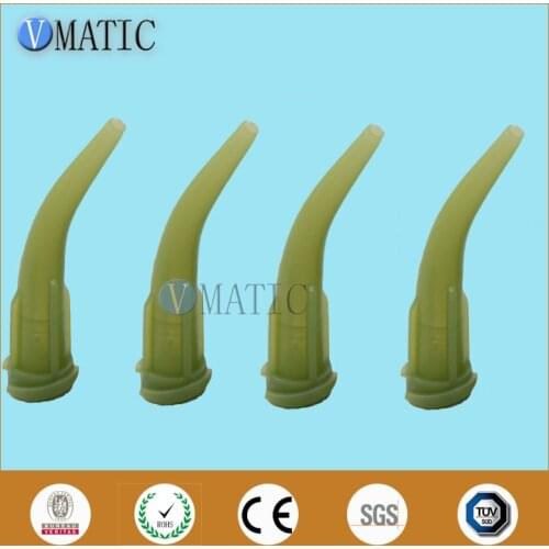 Free Shipping Quality 100Pcs 14G Olive Color TT Tapered Bend Bent Plastic Dispensing Needle Tips