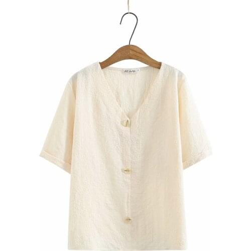 Plus size blouses tunics shirts 2021 fashion V-Neck short sleeve cotton summer Womens t-shirts black off white violet