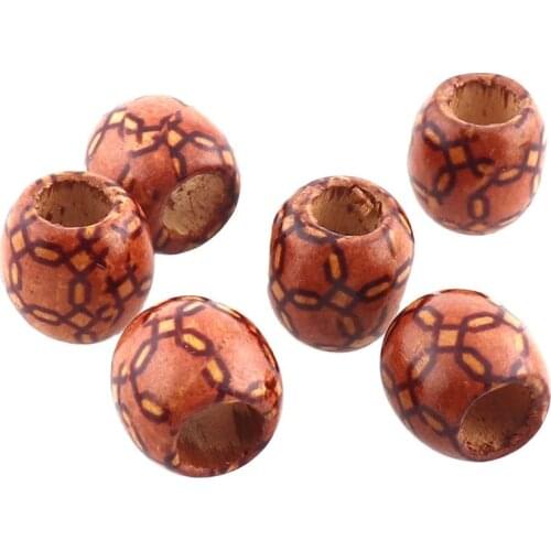 Natural Wood Beads 8mm With Pattern Brown For Jewelry Making DIY Bracelet Bead Accessories Loose Ball Big beads Hole Supply