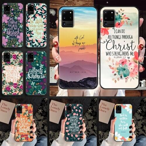 Bible Verse Jesus Christ Christian Phone case For Samsung Galaxy Note 4 8 9 10 20 S8 S9 S10 S10E S20 Plus UITRA Ultra black