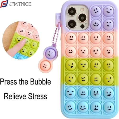 3D Cute Expression Relieve Stress Phone Case for Xiaomi Redmi Note 10 9 8 7 Pro Max Mi 11 10 9 8 Poco F3 X3 Pro Shockproof Cover