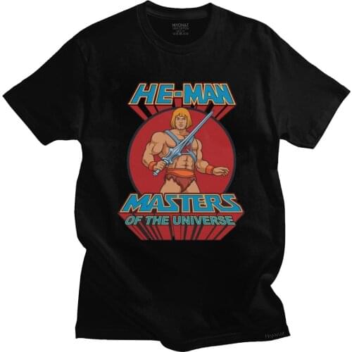 Vintage Masters Of The Universe T Shirt Men 80s Short Sleeved Cotton He-Man T-shirt Eternia Anime Tee Tops Summer Graohic Tshirt