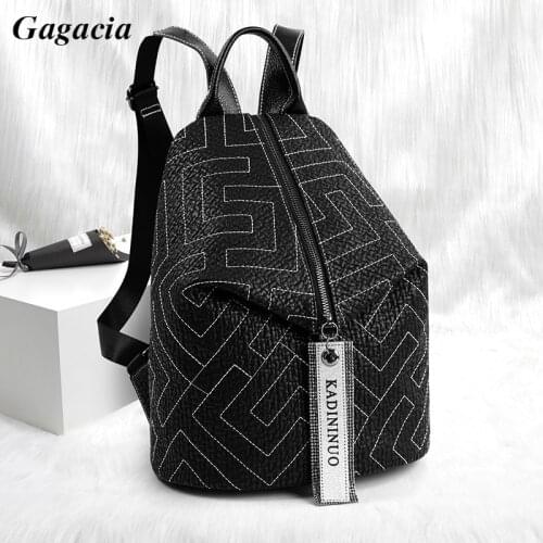 GAGACIA Fashion Genuine Leather Backpacks For Women New Backpack Personalized Black Travel Large Capacity Dumpling Bag Back Pack