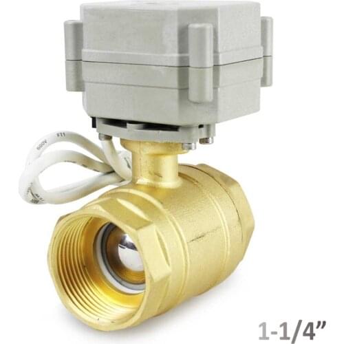 HSH-Flo 1-1/4" DN32 110-230VAC 2 Way Motorized Ball Valve, Normally Closed Brass CR2-02 Electric Ball Valve