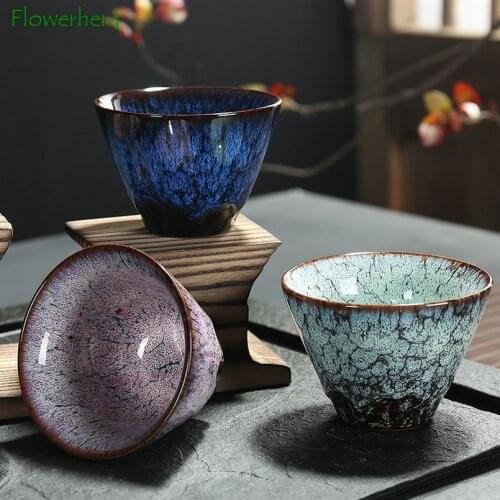 Ceramic Porcelain Tea Cup Teaware Kung Fu Tea Set Cup Kiln Change Large Chinese Tea Set