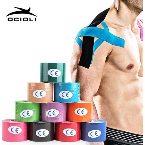 5cm X 5m Kinesiology Tape Roll Cotton Elastic Adhesive Sports Muscle Patch Tape Bandage Physio Strain Injury Support Kinesiotape