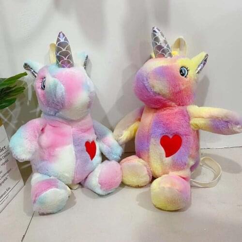 Cool Fashion Kawaii 3D Unicorn Bag Unicorn Backpack Bags Pink Back Pack Schoolbag Plush Unicorn Backpack Childrens Bag