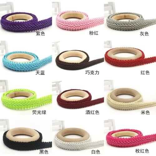 50Meter 12mm Lace Trimming Ribbon Polyester Centipede Braided Lace Sewing Clothes Accessories Curve Lace DIY Craft Wedding Decor