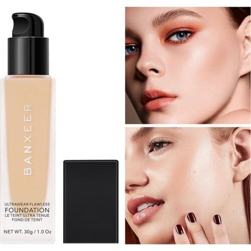 3 Colors Matte Longwear Foundation Liquid Moisturizing Hide Pores Coverage Freckles Scars Brighten Skin Tone Makeup Foundation
