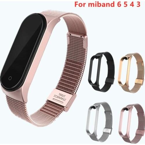 Metal Strap for Xiaomi Mi Band 6 4 3 5 Wrist Band Bracelet Screwless Stainless Steel Replacement Miband for Mi Band 4 Wristband