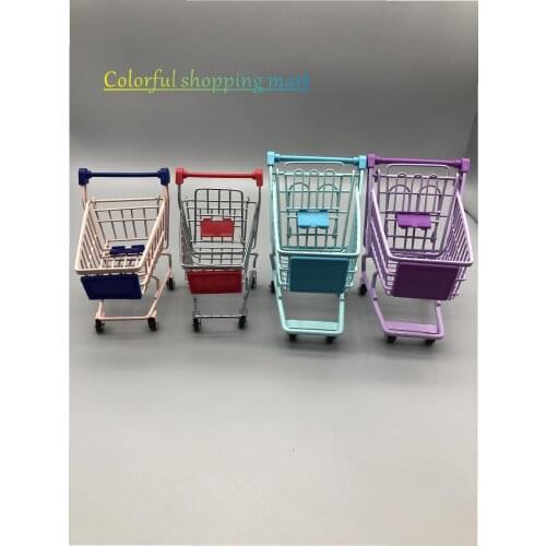 Mini Shopping Handcart Mode Supermarket Toy Holder Creative gadget storage Shopping Trolley Cute gift