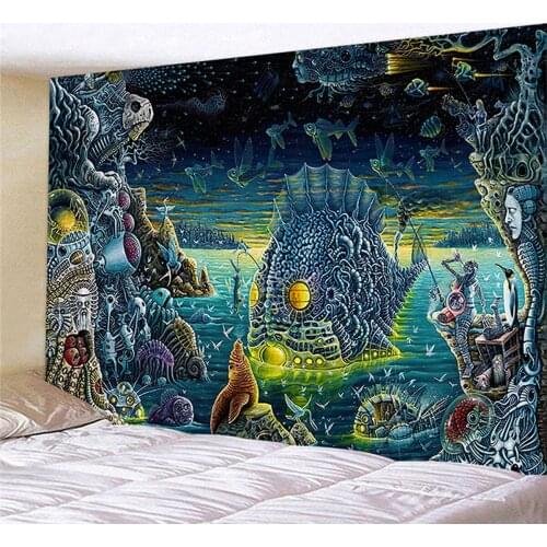 Wall Tapestry Colorful Floral Print Background Cloth Wall Hanging Carpet Decorative Cloth