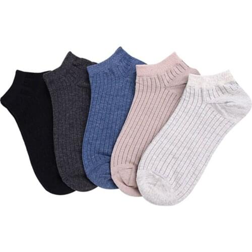 5pairs Men Socks Ankle Sock Anti-odor Soft Cotton Breathable Male Low Cut Short Socks Vintage Shallow Mouth Man Socks Meias Sox