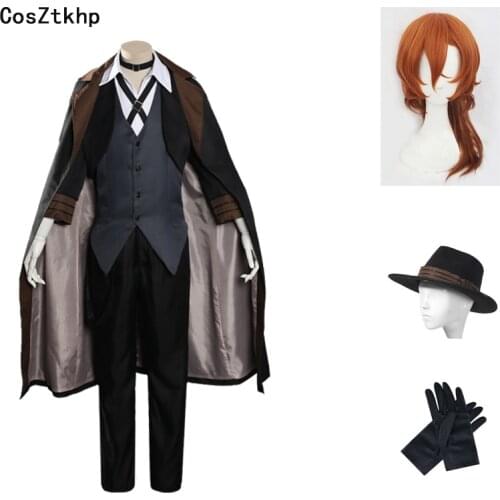 2020 New Adult Chuya Nakahara Cosplay Bungou Stray Dogs Costume Port Mafia Anime Cosplay Chuya Nakahara Costume Men full sets