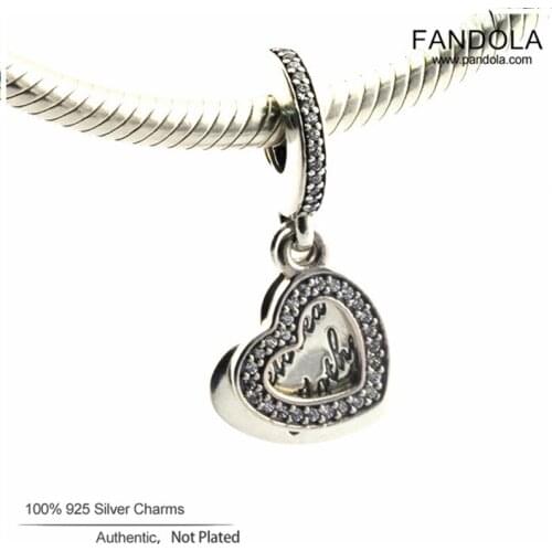 Beloved Mother Beads 925 Sterling Silver Clear CZ Bead Charm Fits Pandora Bracelets Charms Silver 925 Jewelry perles