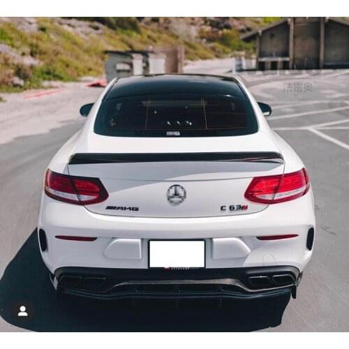 Applied to Mercedes W205 Benz C-class C63 Coupe Refits Small Carbon Fiber Rear Tail Lip Lower Spoiler