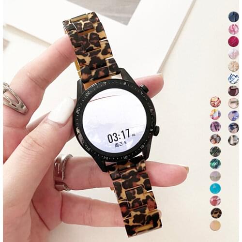 Resin transparent strap for samsung galaxy watch 3 46mm active 2 40 44mm Gear S3 band for huawei gt2 watch replacement 20mm 22mm
