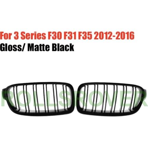 ROLLSROVER Front Bumper Grille Grill For 3 Series F30 F31 F35 2012-2016 Dual Slat Car Styling
