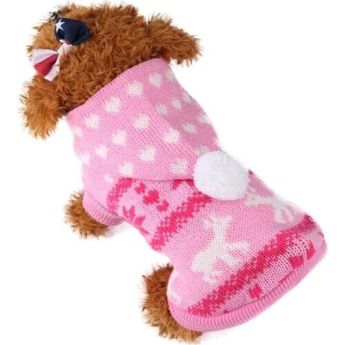 Christmas Dog Clothes Winter Dog Knit Sweater Puppy Cat Costume Clothing Pullover Warm Hoodie For Chihuahua Pet Supplies #P3