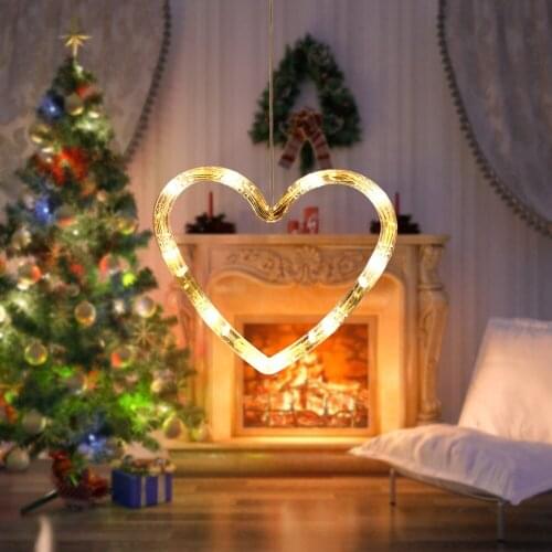 Christmas LED Curtain String Light Decorative Pendant for Holiday Party Window Shop Home Decoration Battery Powered Sucker Lamp