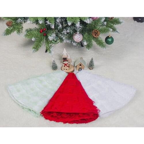 Christmas Decorations Fabric Lace Christmas Tree Skirt Pleated Tree Skirt Festive Party Decor