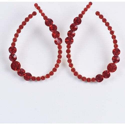 PPG&PGG New Crystal Earrings For Women Bohemian Geometric Rhinestone Statement Big Earrings Wedding Jewelry