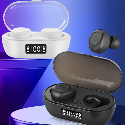 LED Headphones With Microphone Headsets For Huawei Honor 20 20S 30 30i V30 10 Mate 40 Lite 30 Pro 20 TWS Earphones Power Box