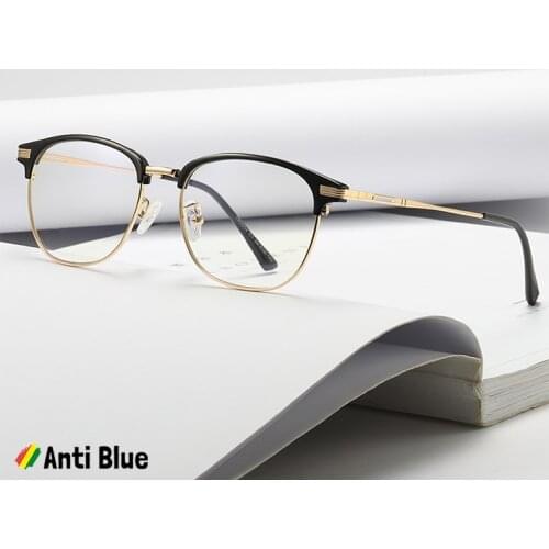JackJad Vintage Classic Half Metal Frame Style TR90 Anti Blue Ray Eyewear Frame Women Computer Gaming Glasses Eyeglasses 5054
