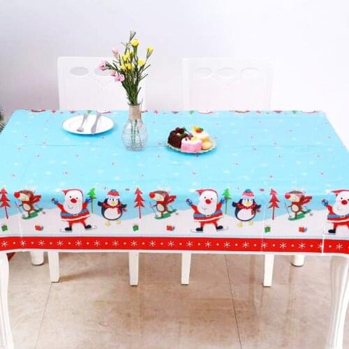 1.8x1.2m Christmas tablecloth PVC table cover Mat Kitchen Pattern Oil cloth restaurant birthday party Soft cloth