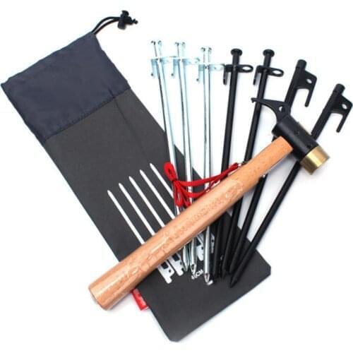1pc Outdoor Camping Tent Accessories Hammer Wind Rope Tent Pegs Nail Storage Organize Bag For 20cm 30cm 40cm Top Quality