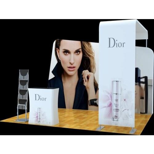 10ft Portable Trade Show Display Booth Pop Up Banner Exhibits Kit with Podium Sotlights TV Bracket #3