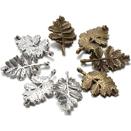 10pcs Maple Leaf Charm for Jewelry Making Necklace Plant Pendants Accessories Handmade Craft Wholesale 20x31mm DIY
