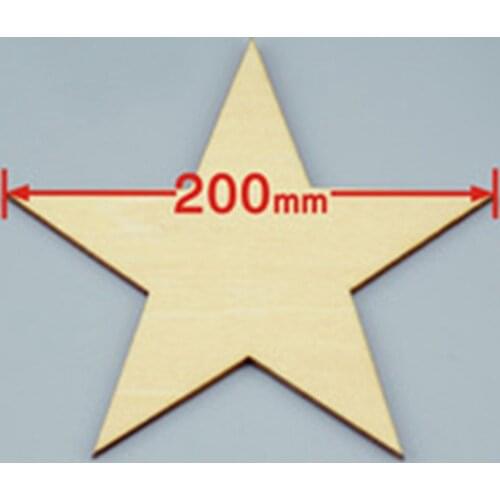 6pcs/lot Blank unfinished wooden pentagram crafts supplies laser cut rustic wood wedding rings ornaments 200mm 171151