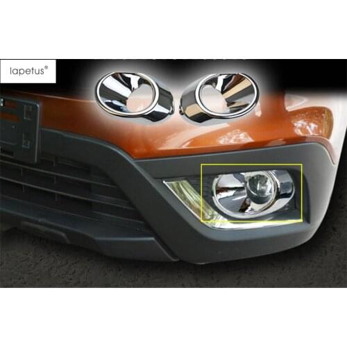Lapetus Accessories For Suzuki SX4 S-cross 2017 - 2020 Front Head Fog Lights Foglights Lamp Protection Molding Cover Kit Trim
