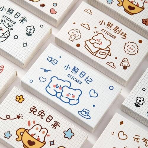 40 Pcs Waterproof PET Material Scrapbook Stickers Ins Cartoon Small Pattern Journal Decoration Cute Sticker Accessories Supplies