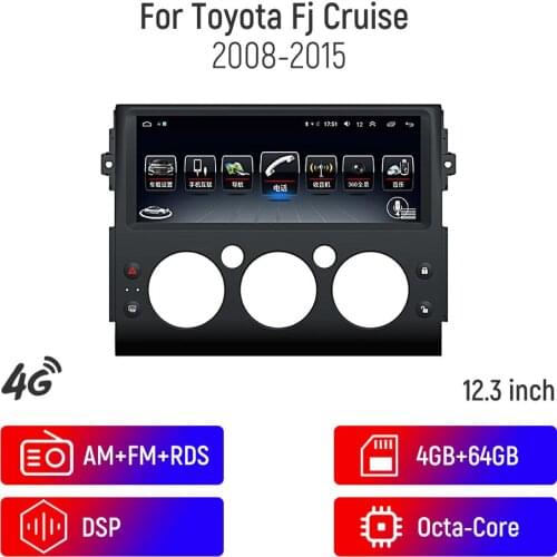 Android 10.0 Octa Core 4GB RAM Car GPS Player Radio Stereo For Toyota FJ Cruiser 2008-2015 GPS Navigation Car Radio Stereo WIFI