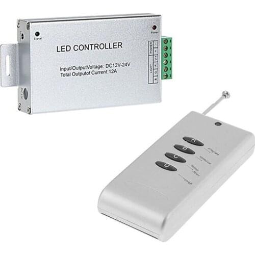 RF4Keys RGB Controller DC12~24V Led Strip Dimmer 12A/24A/30A Wireless Remote Control Switch for 5050 3825 RGB LED Strip Light