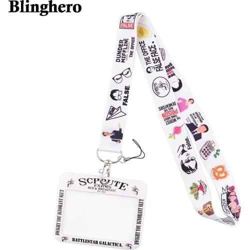 CB639 Office TV Lanyards ID Badge Holder Bus Pass Case Cover Slip Bank Credit Card Holder DIY Hanging Rope