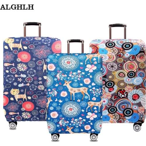 ALGHLH Fashion High-Quality Thick Elastic Luggage Protective Cover 18 -32 inch Trunk Case Waterproof Travel Suitcase Cover