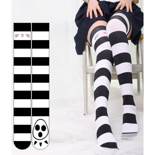 Super Cute Cat Claw Over-knee Stockings Velvet Women Girls Striped Stockings JK Uniform Easy Match Summer Good Quality