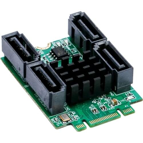 Add on Cards M.2 to SATA Card M.2 SATA Adapter M2 to SATA Adapter M.2(PCIe) B + M Key Slot to 4 Port SATA Controller 6Gb Adapter