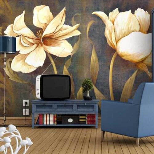 Papel de parede floral Photo Murals Paingting Print Decal WALLPAPER for Walls Art Wall Paper Wallcovering Vinilos Paredes flower