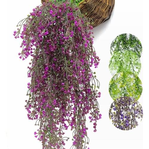 80CM Artificial Hanging Flower Plant Fake Vine Willow Rattan Flowers Artificial Hanging Plant For Home Garden Wall Decoration
